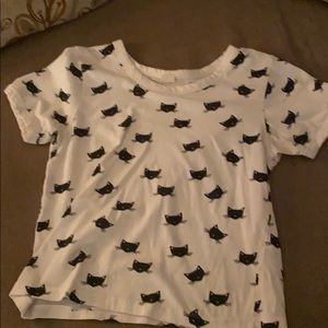 Jr black cat crop top size xs